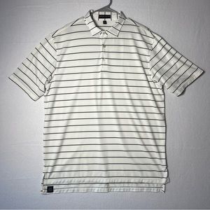 Peter Millar Summer Comfort Golf Polo Shirt Mens Size XL White Striped Active